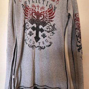 Reversible Affliction LS T Shirt L / XL